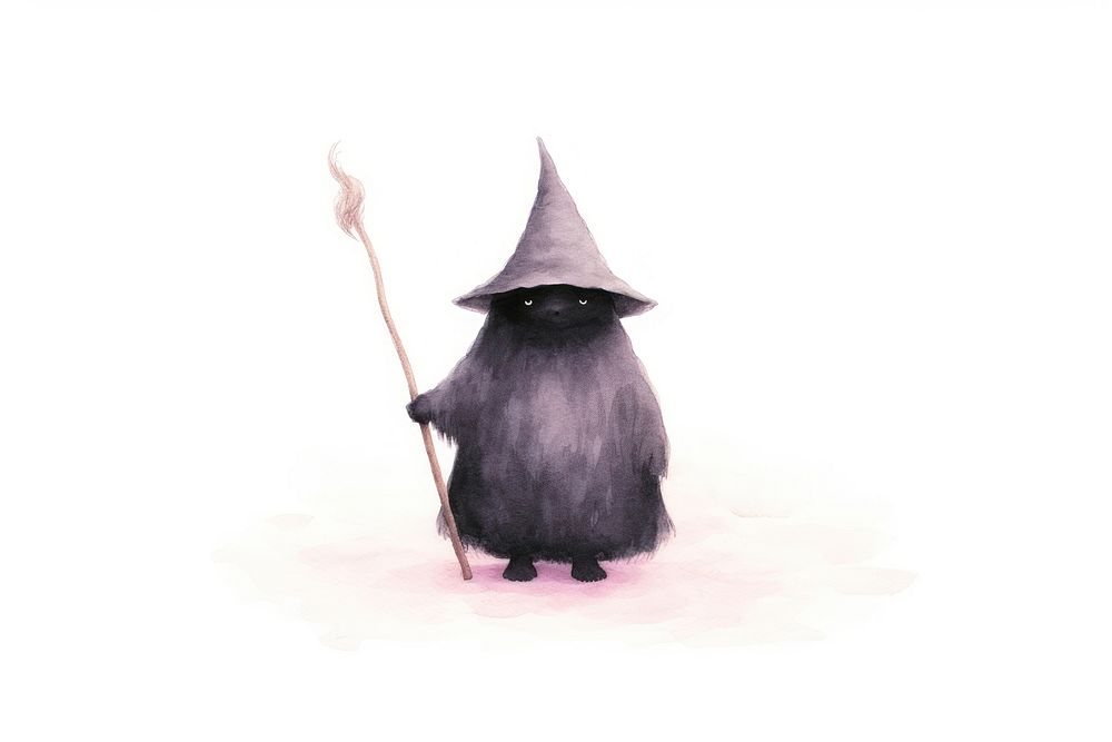 Silhouette witch drawing sketch white background. AI generated Image by rawpixel.