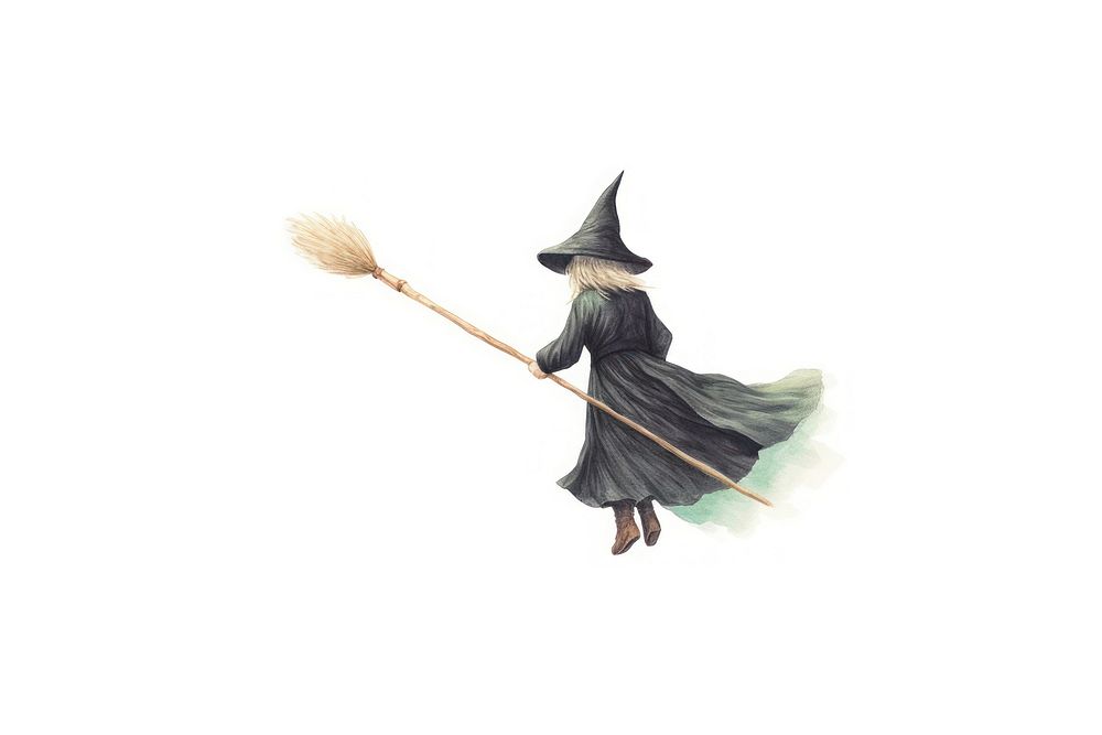 Witch broom female adult. AI generated Image by rawpixel.