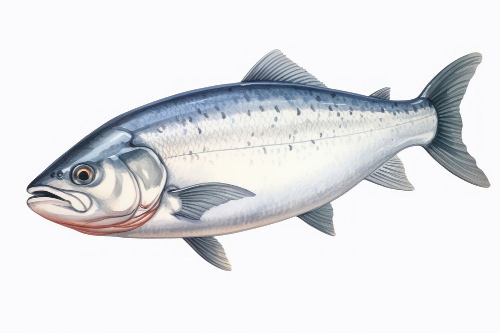 Salmon fish seafood animal white background. AI generated Image by rawpixel.