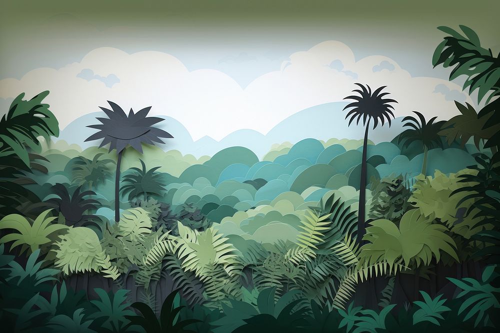 Rain forest vegetation outdoors nature. AI generated Image by rawpixel.