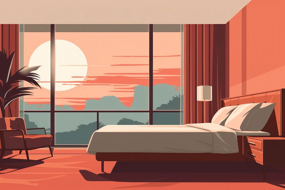 Hotel furniture bedroom chair. AI generated Image by rawpixel.
