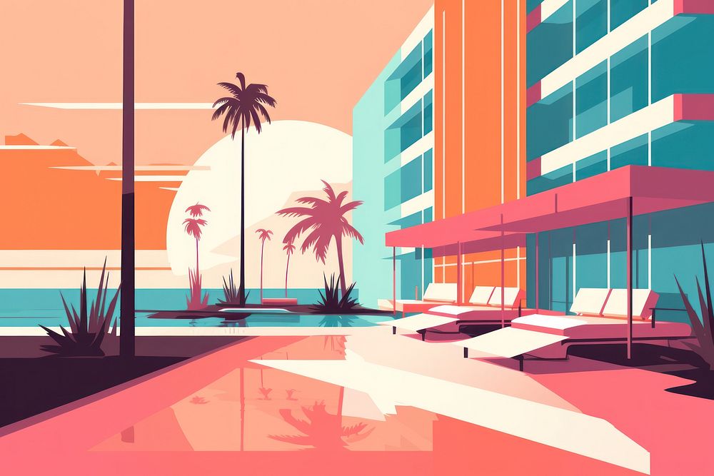 Hotel architecture building outdoors. AI generated Image by rawpixel.