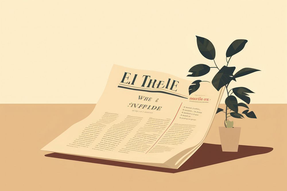 Life style news paper plant text cartoon. AI generated Image by rawpixel.