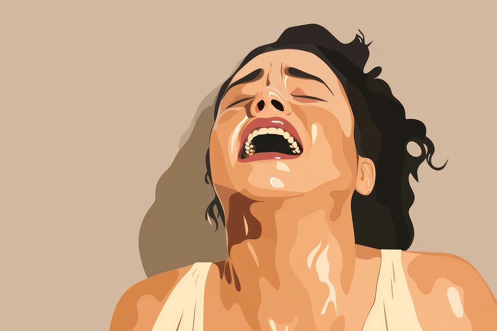 Plus size female crying laughing adult happiness. AI generated Image by rawpixel.