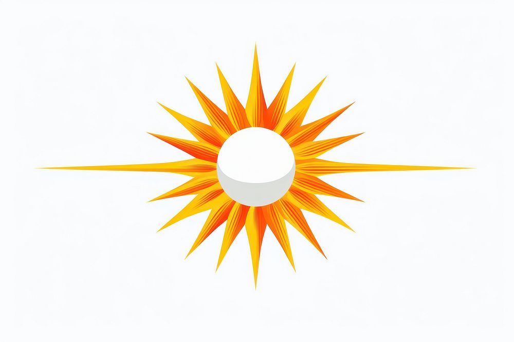Sun logo sky white background. AI generated Image by rawpixel.