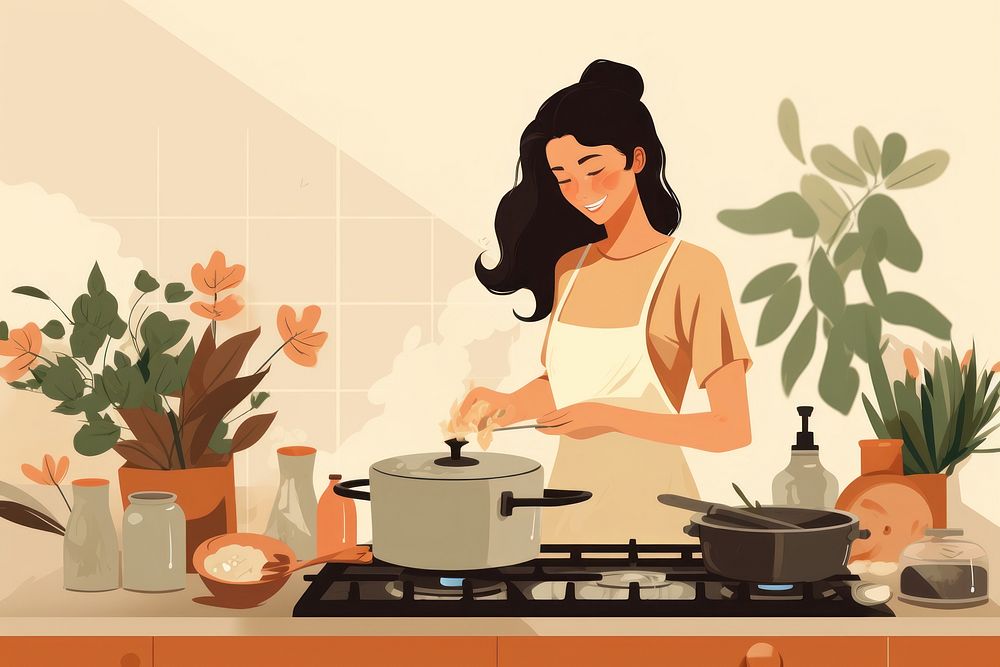 Cooking cooking adult food. AI generated Image by rawpixel.