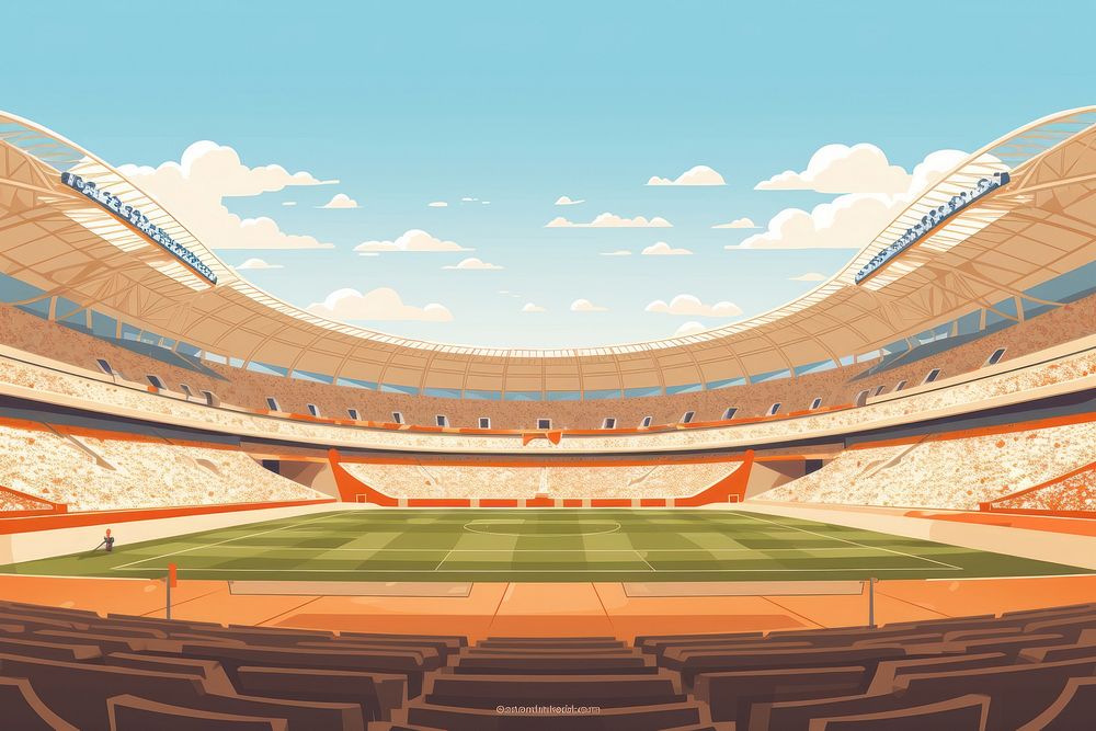 Football stadium sports architecture. 