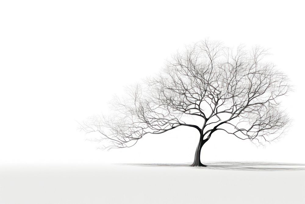 Tree shadow tree drawing sketch. AI generated Image by rawpixel.