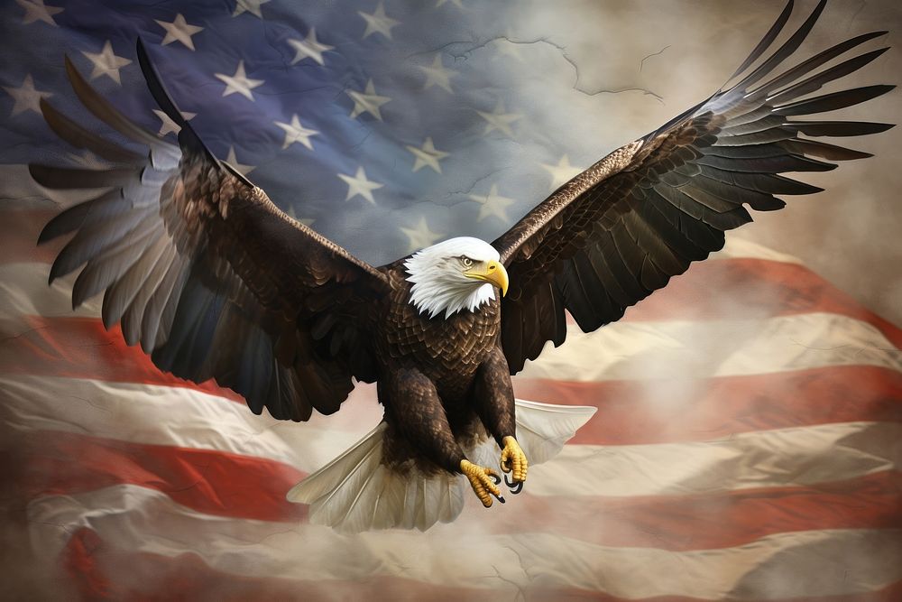 Flying eagle freedom bird. AI generated Image by rawpixel.
