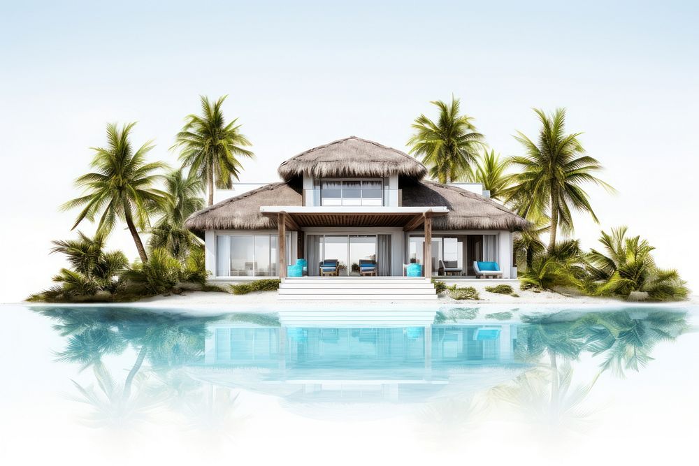 Vacation villa architecture building outdoors. AI generated Image by rawpixel.