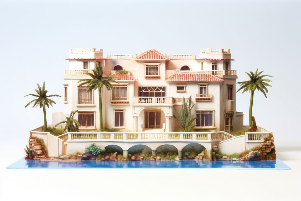 Villa architecture building resort. AI generated Image by rawpixel.