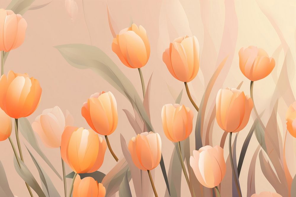 Wallpaper pattern tulip flower plant. 