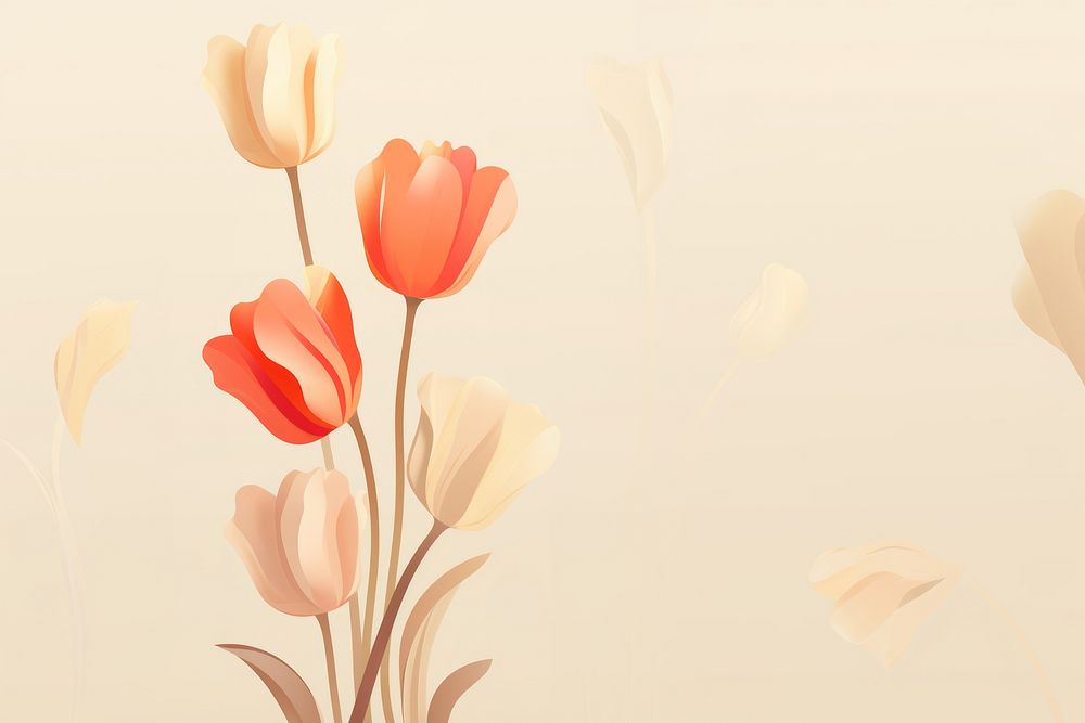 Wallpaper pattern tulip flower petal. AI generated Image by rawpixel.