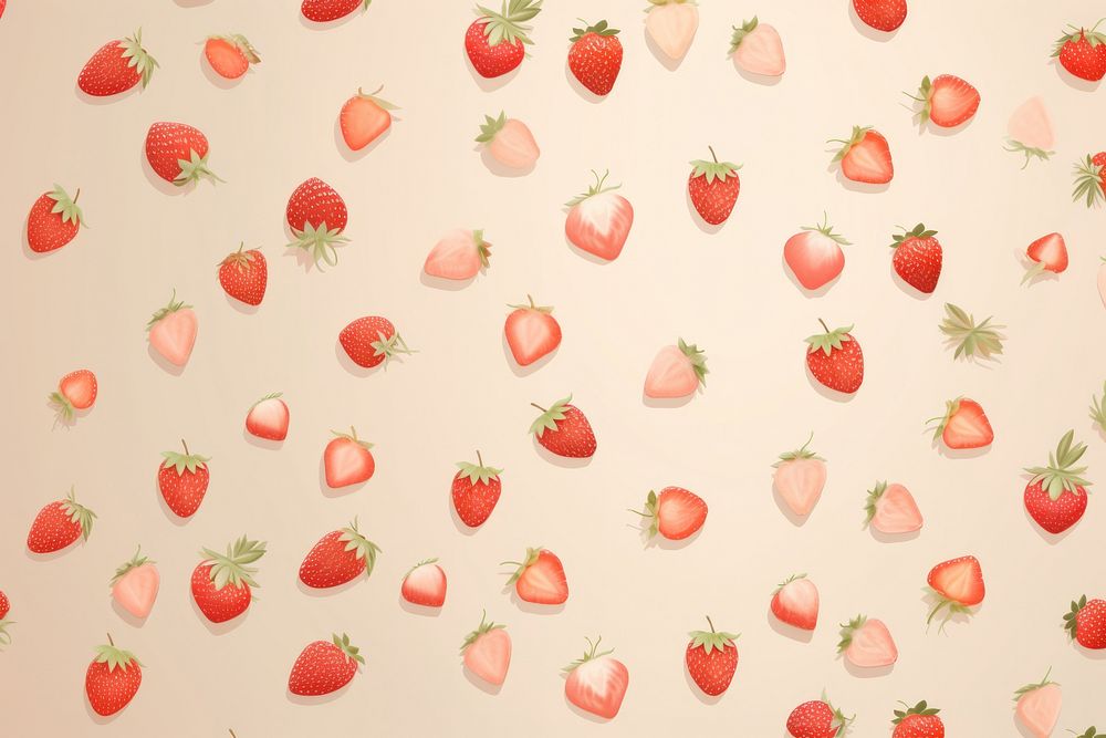 Wallpaper pattern strawberry berries fruit. 