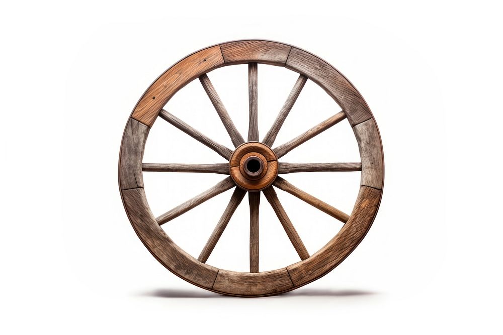 Wooden wagon wheel spoke white background transportation. AI generated Image by rawpixel.