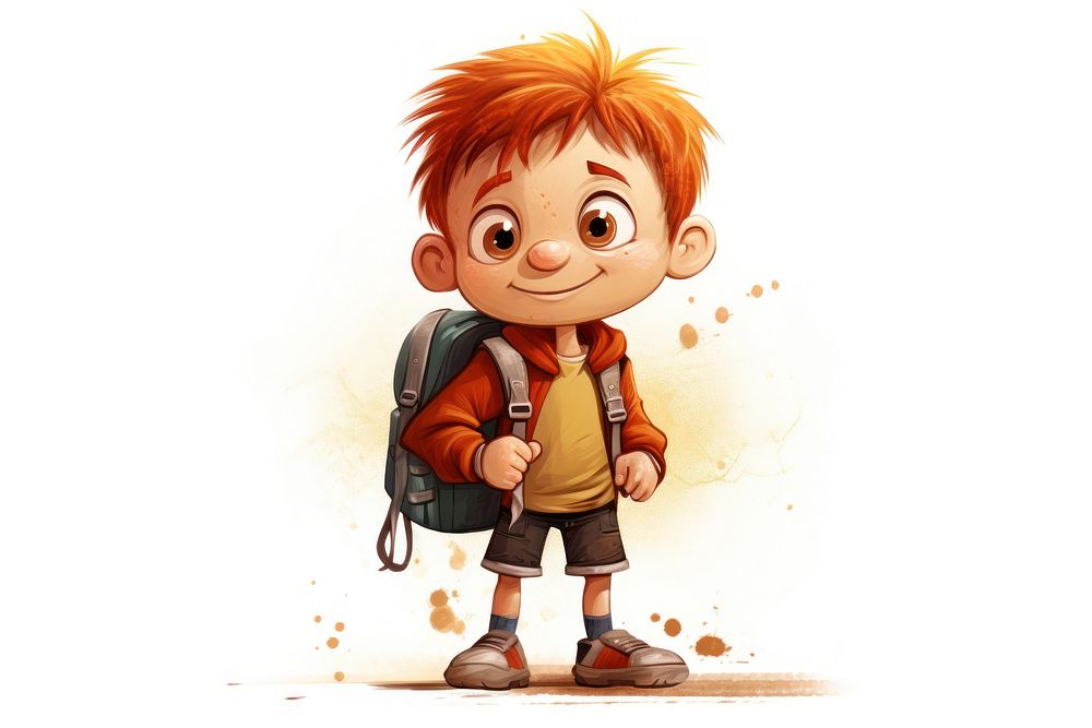 Backpack cartoon creativity happiness. AI generated Image by rawpixel.