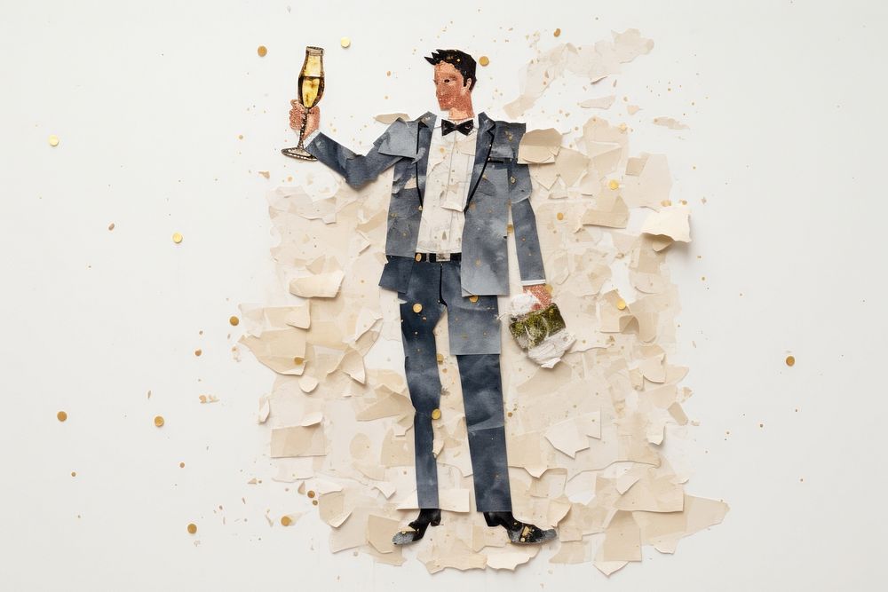 Champagne holding adult paper. AI generated Image by rawpixel.