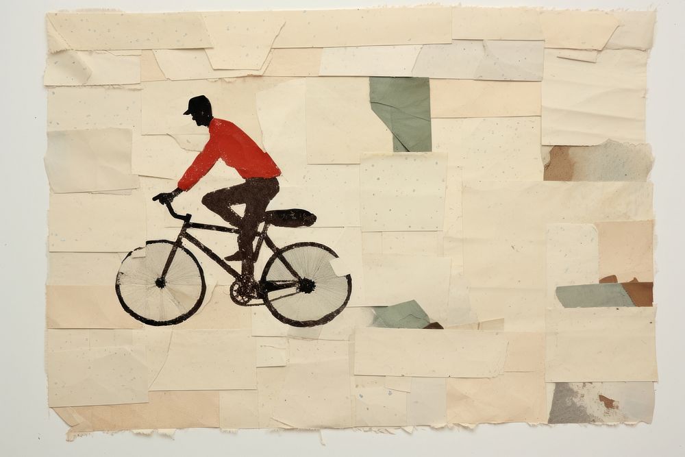 Man riding bicycle painting vehicle cycling. AI generated Image by rawpixel.