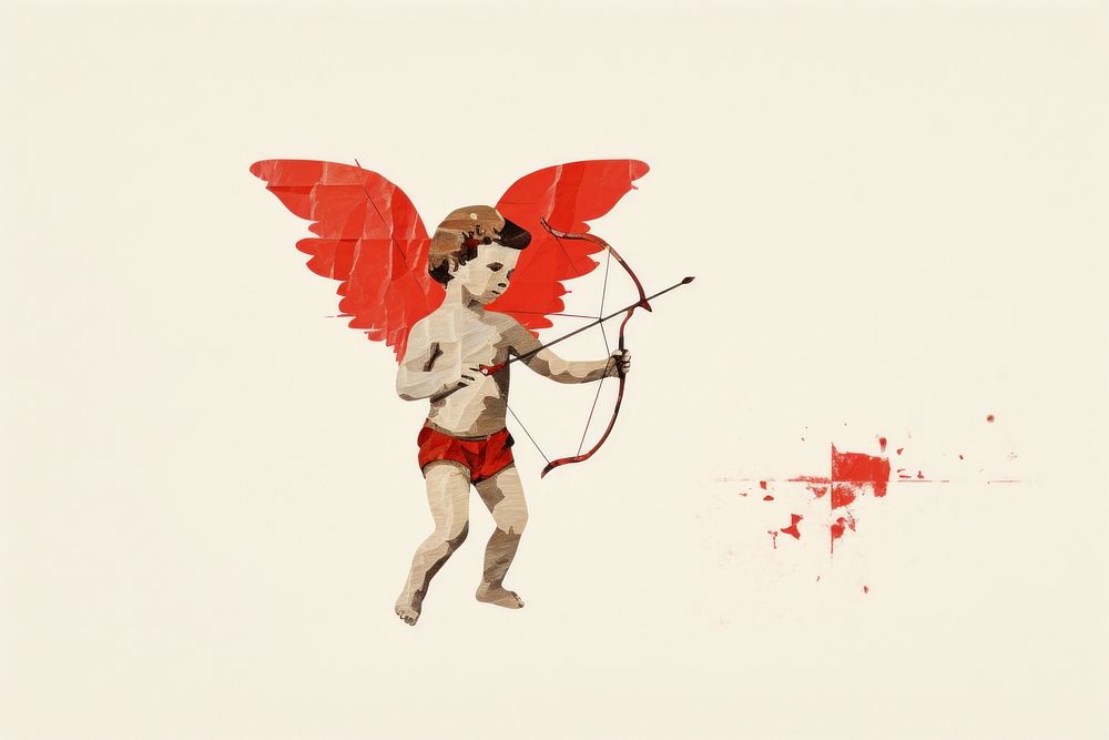 Cupid aiming arrow creativity butterfly fantasy. AI generated Image by rawpixel.