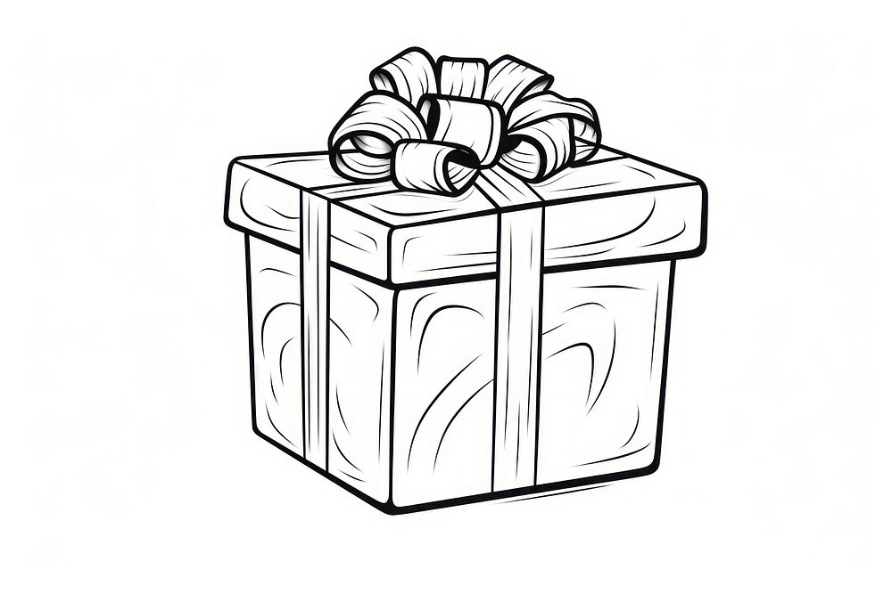 A christmas present drawing sketch line. AI generated Image by rawpixel.