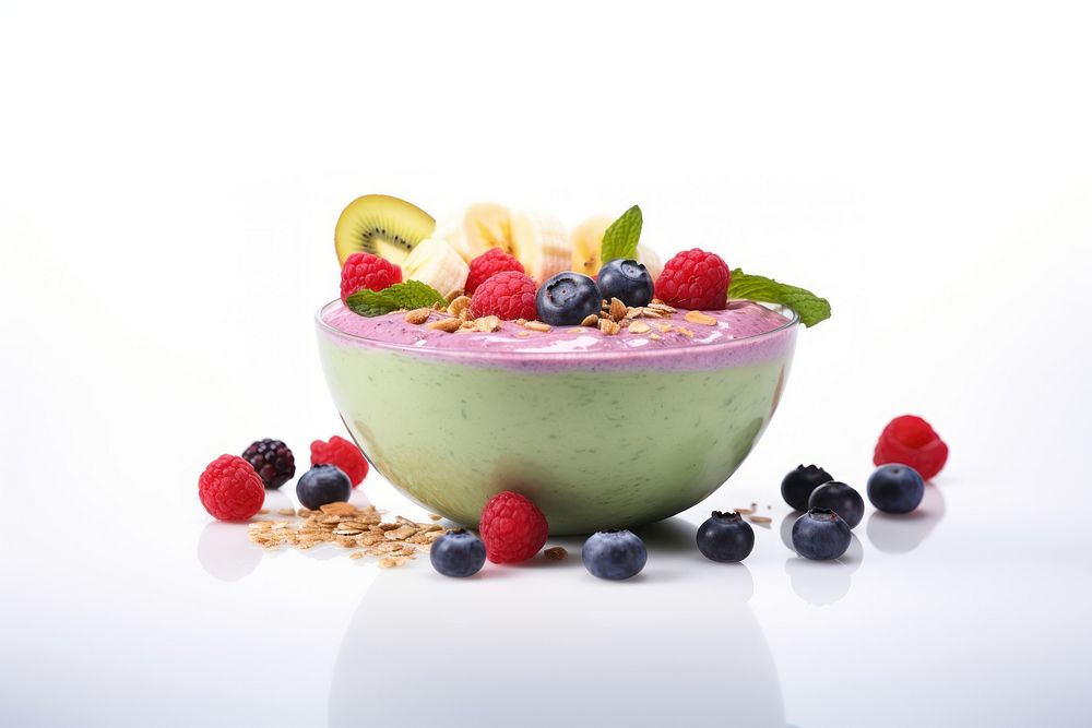 Smoothie bowl blueberry dessert fruit. AI generated Image by rawpixel.