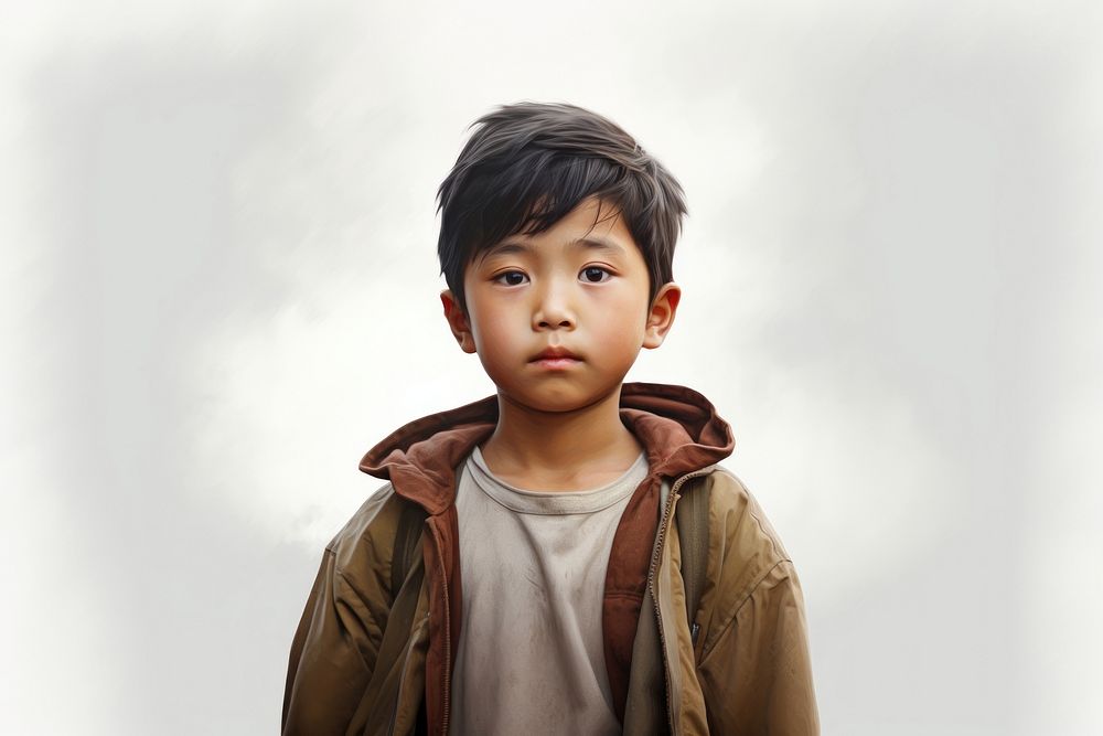 Asian kid portrait child photo. AI generated Image by rawpixel.