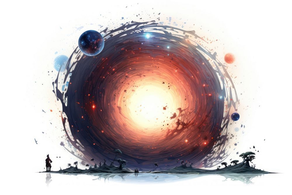 Astronomy universe drawing sphere. 