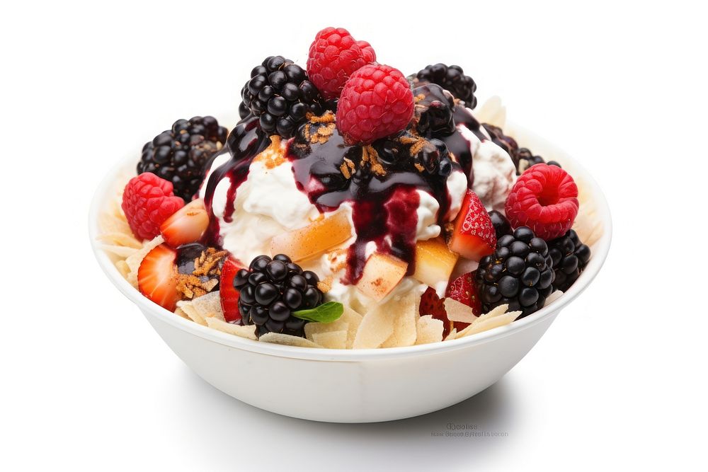 Bingsoo dessert sundae berry. AI generated Image by rawpixel.