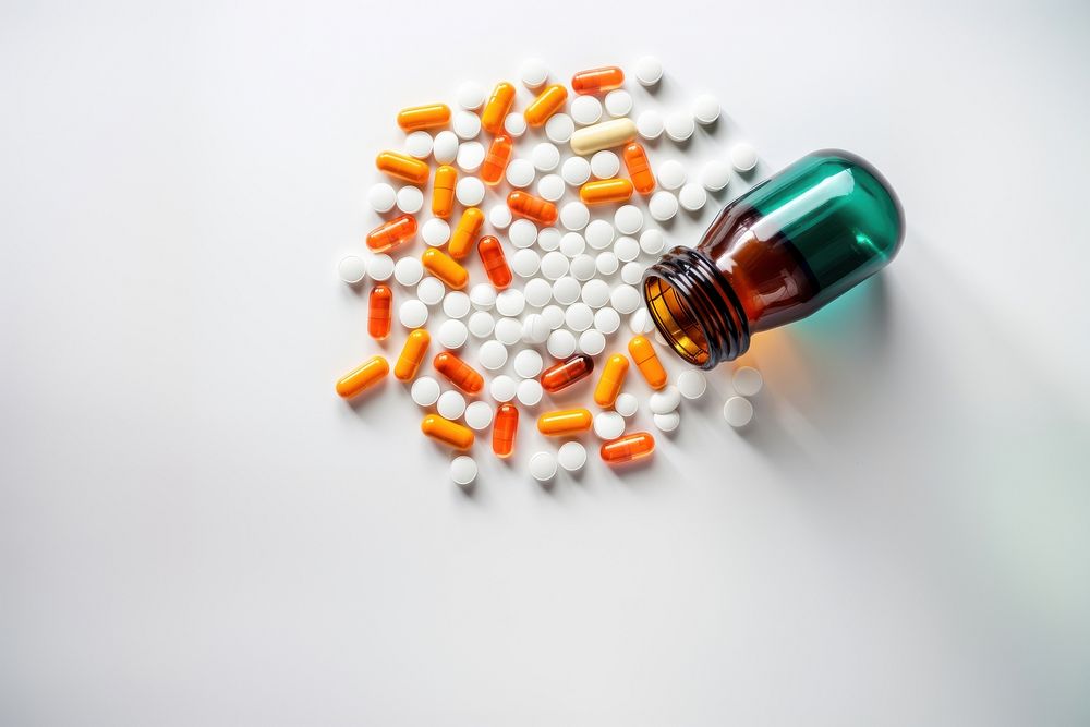 Pill capsule bottle medication. AI generated Image by rawpixel.