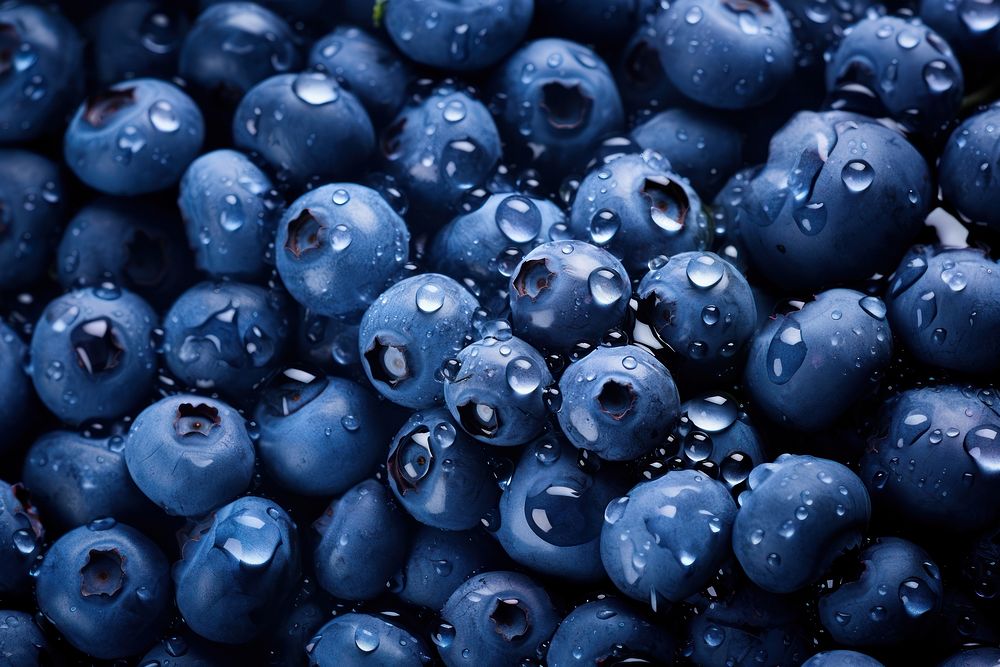 Blue berries dewy blueberry fruit. AI generated Image by rawpixel.