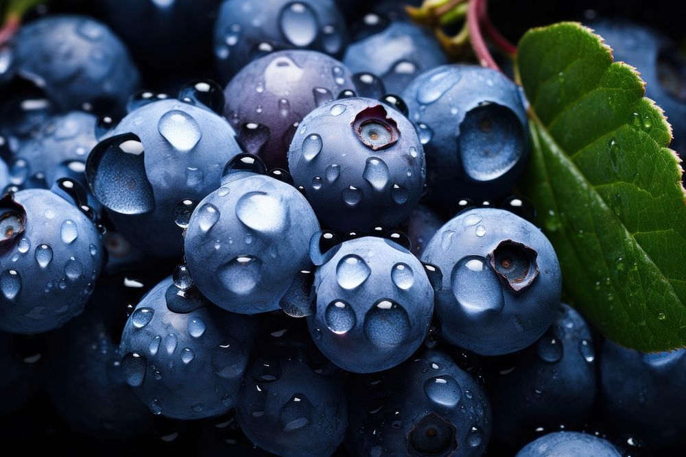 Blue berries dewy blueberry fruit. AI generated Image by rawpixel.