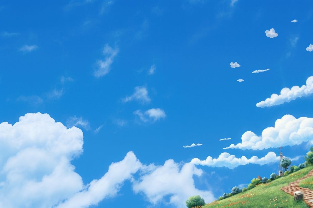 Blue sky landscape outdoors nature. AI generated Image by rawpixel.
