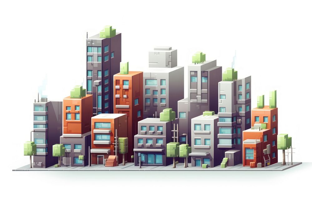 Buildings architecture diagram street. AI generated Image by rawpixel.