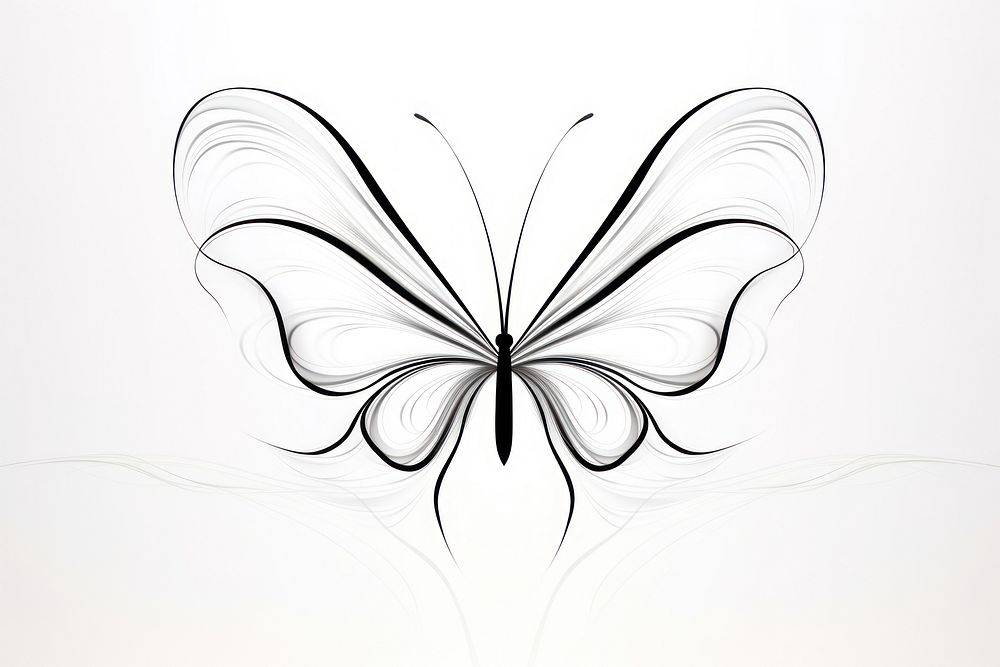 Butterfly pattern drawing sketch. AI generated Image by rawpixel.