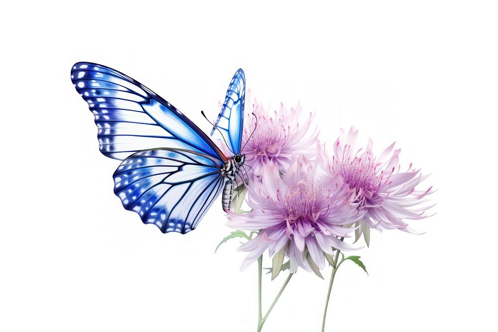 Butterfly flower animal insect. AI generated Image by rawpixel.