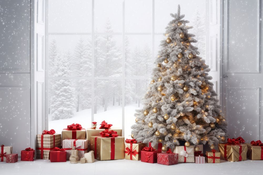 Christmas present white tree