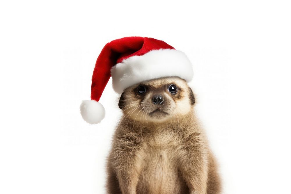 Christmas animal character meerkat mammal pet. AI generated Image by rawpixel.