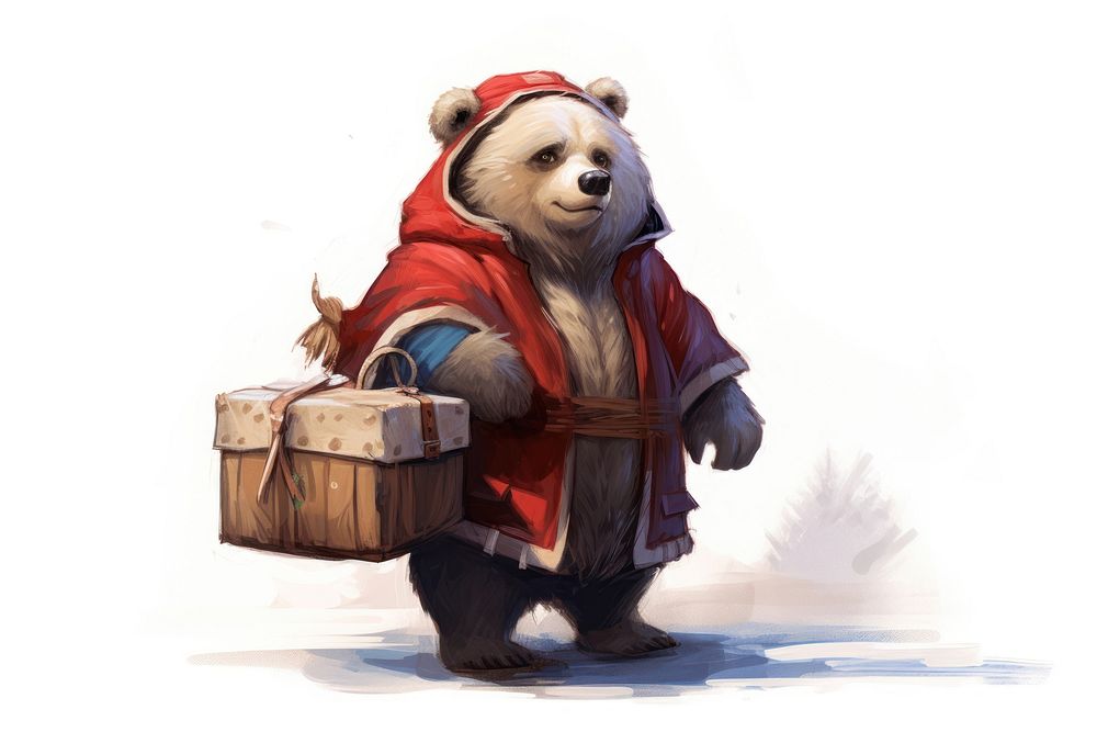 Christmas animal character mammal bear representation. AI generated Image by rawpixel.
