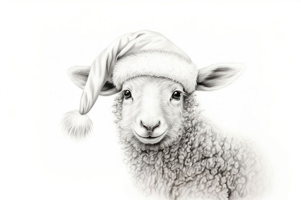 Christmas animal image drawing sketch livestock. AI generated Image by rawpixel.