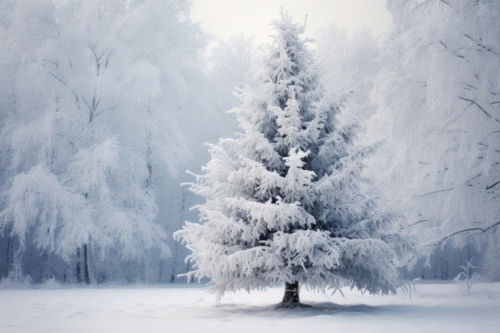 Christmas tree snow outdoors nature. 