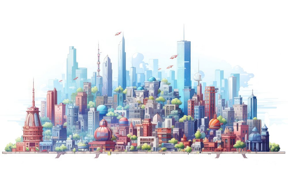 City architecture metropolis cityscape. AI generated Image by rawpixel.