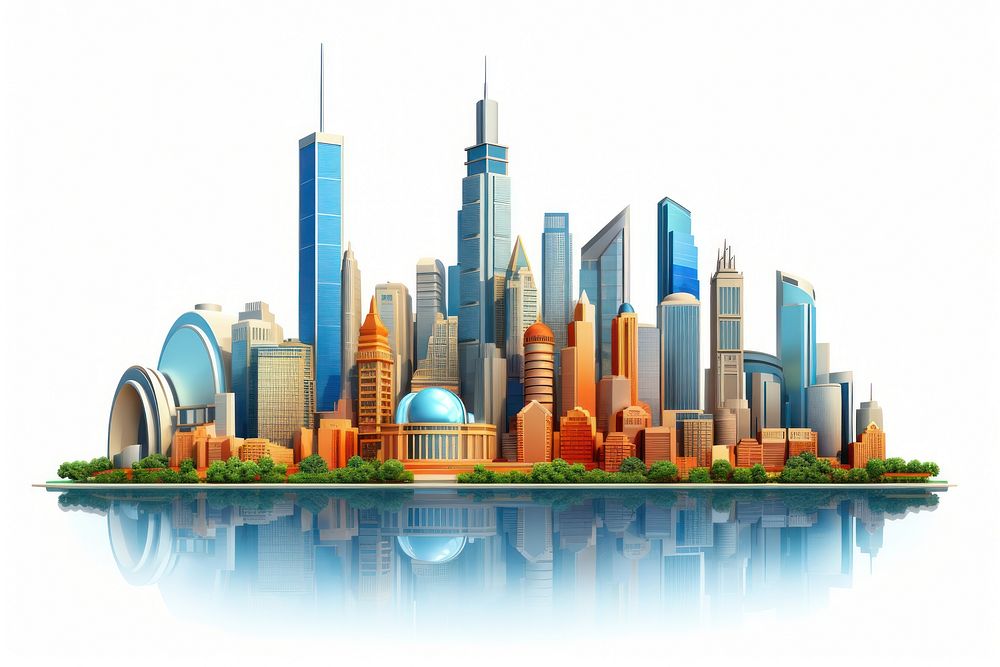 City icon architecture metropolis skyscraper. AI generated Image by rawpixel.