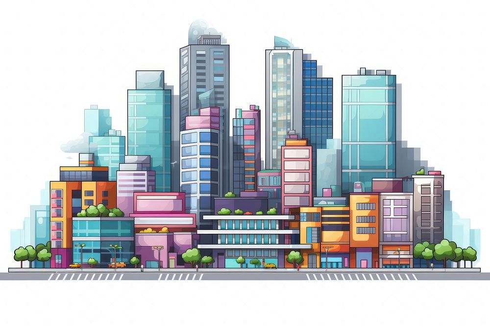 City vector png architecture metropolis cityscape. AI generated Image by rawpixel.