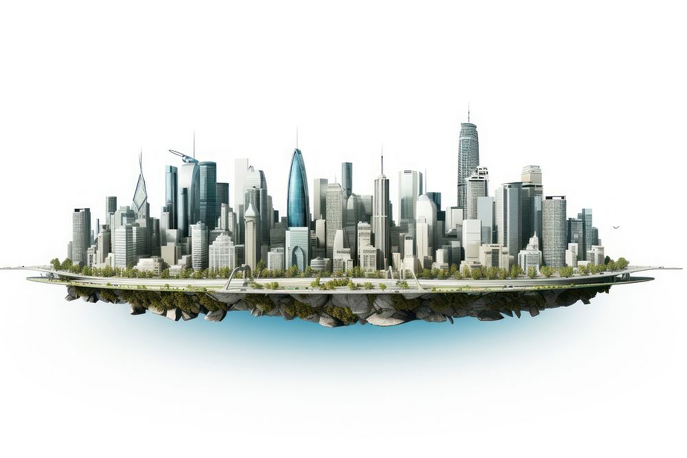 City 3D architecture metropolis cityscape. AI generated Image by rawpixel.