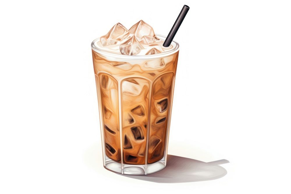 Milkshake drink white background refreshment. AI generated Image by rawpixel.