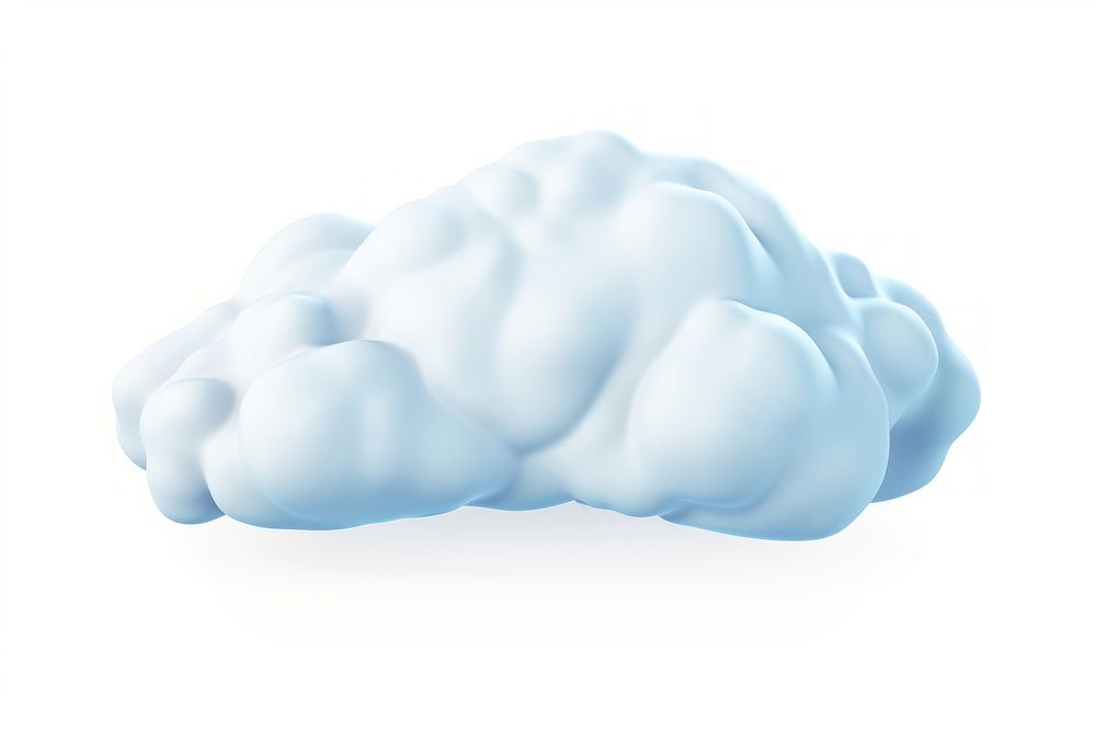 Cloud 3D cartoon nature white white background. AI generated Image by rawpixel.