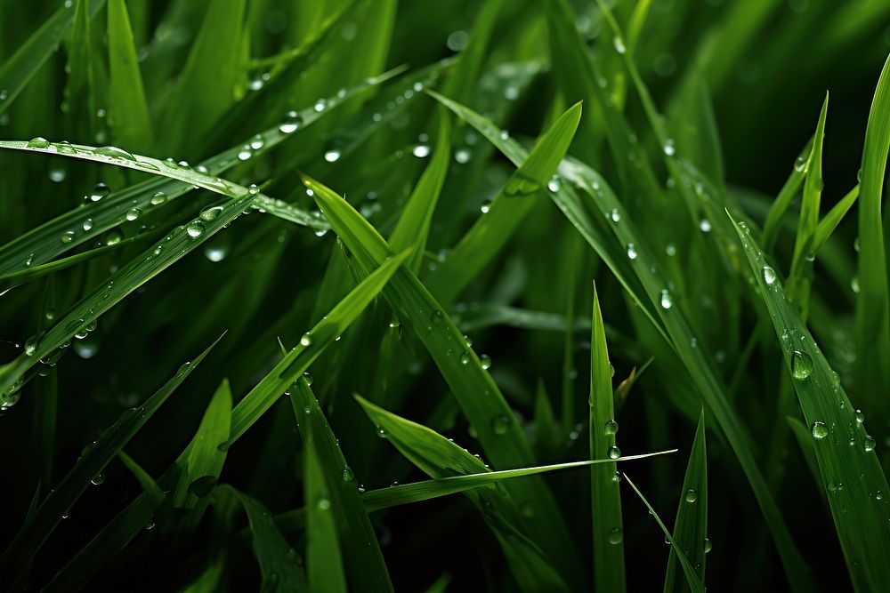 Grass plant green leaf. 