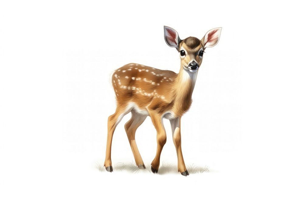 White-tailed deer wildlife standing animal. AI generated Image by rawpixel.