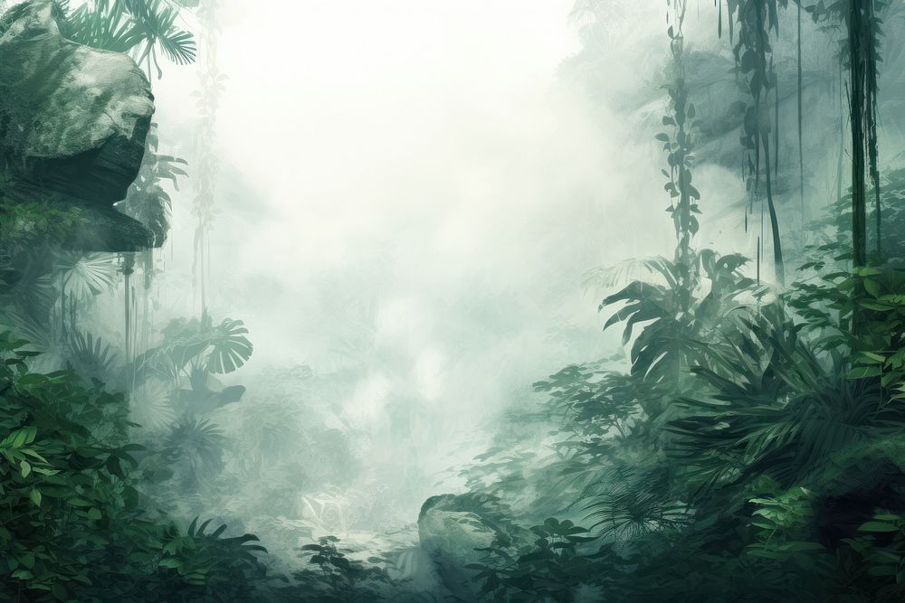 Rain forest aesthetic vegetation outdoors nature. AI generated Image by rawpixel.