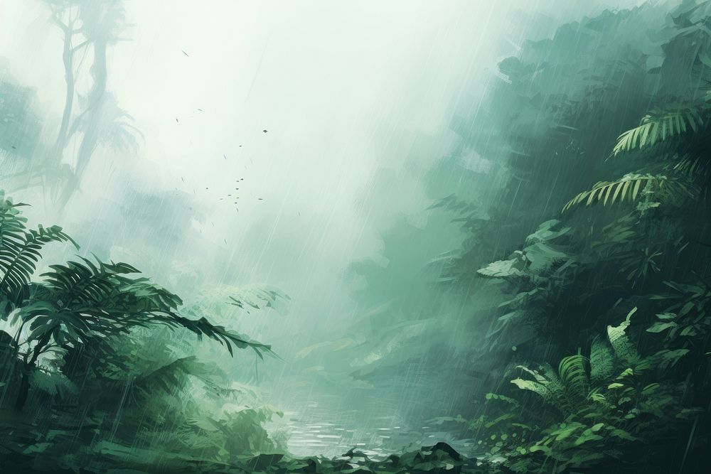 Rain forest aesthetic backgrounds vegetation outdoors. AI generated Image by rawpixel.